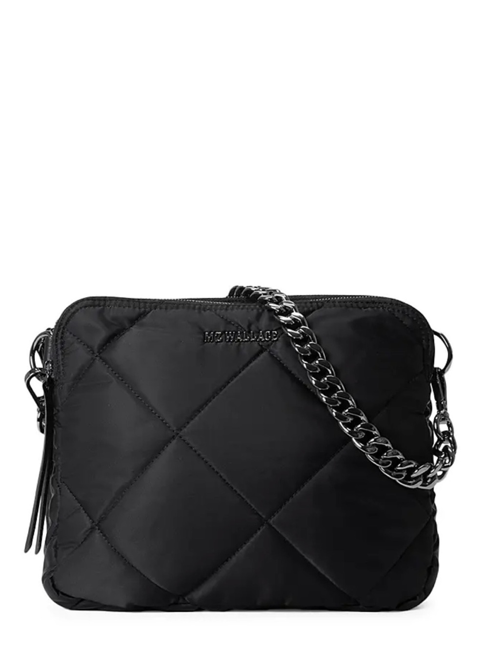 MZ WALLACE Quilted Bowery Crossbody Bag - Onyx (Black/gunmetal)
